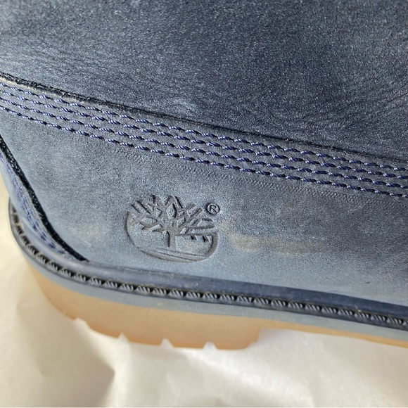 Timberland Premium Combat Boots DARK GRAY Nubuck Ankle Lace Up Boys 5 - Picture 4 of 7